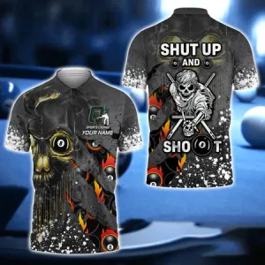 Q's Team Billiards 8 Balls Paint Splash 3D Polo Shirt, Billiards Shirt, Pool Player Shirt, Gift For Billiard Players