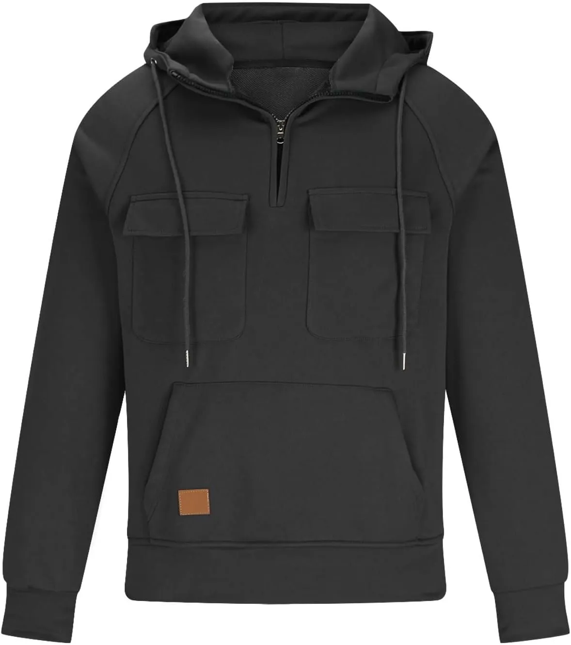 Quarter Zip Pullover Men Casual Tactical Camo Hoodie 1/4 Zip Long Sleeve Hooded Sweatshirts Workout Cargo Hoodies