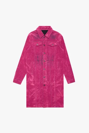 "NOCTURNE" PINK SUEDE TRENCH COAT