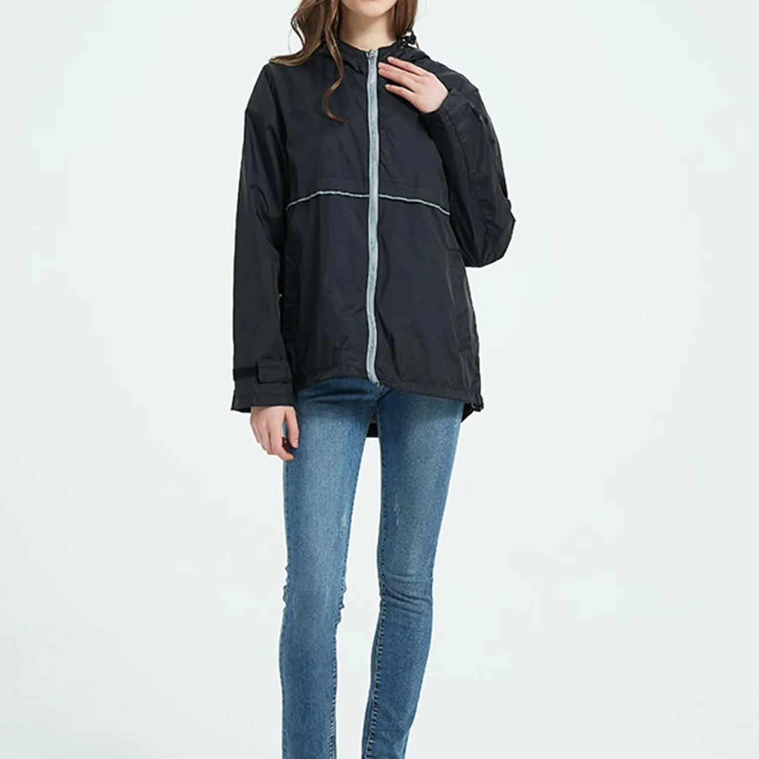 Rain Jackets for Women Waterproof with Hood, Lightweight Winderbreaker Jacket Outdoor Raincoats Hooded w/Pockets