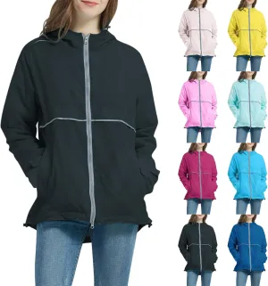 Rain Jackets for Women Waterproof with Hood, Lightweight Winderbreaker Jacket Outdoor Raincoats Hooded w/Pockets