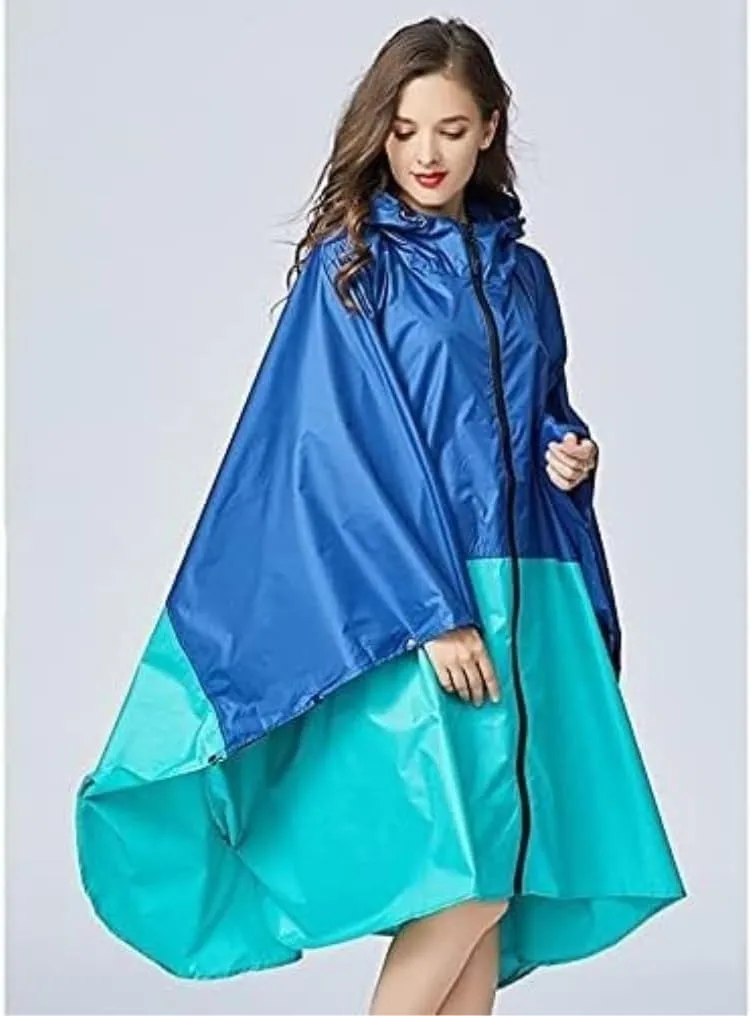 Rain Poncho Lightweight Waterproof Adult Reusable Women Men's Raincoat Poncho Cape Hooded Lightweight Raincoat