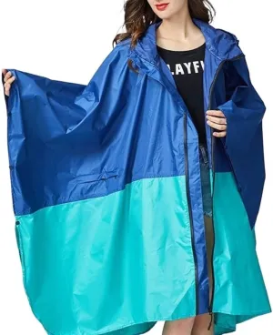 Rain Poncho Lightweight Waterproof Adult Reusable Women Men's Raincoat Poncho Cape Hooded Lightweight Raincoat