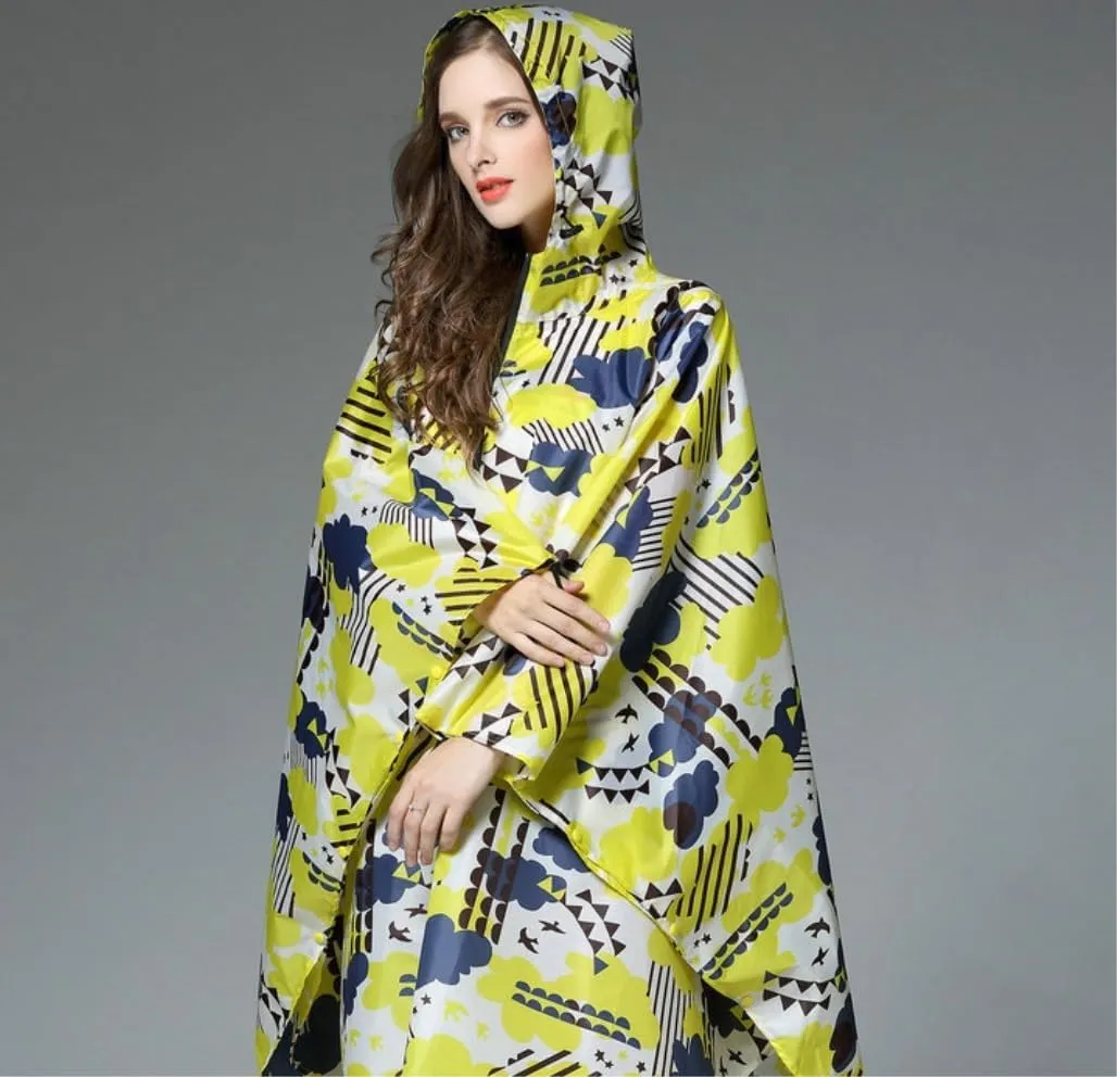Rain Poncho Lightweight Waterproof Adult Reusable Women Men's Raincoat Poncho Cape Hooded Lightweight Raincoat