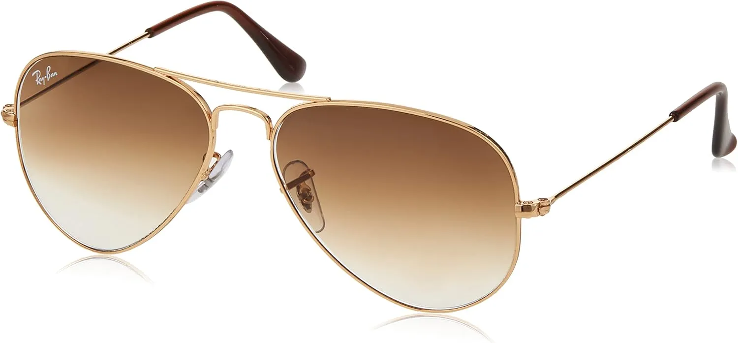 Ray-Ban unisex adult RB3025 Gradient sunglasses, Gold Frame Blue Gradient Lens 001/3f, Medium US