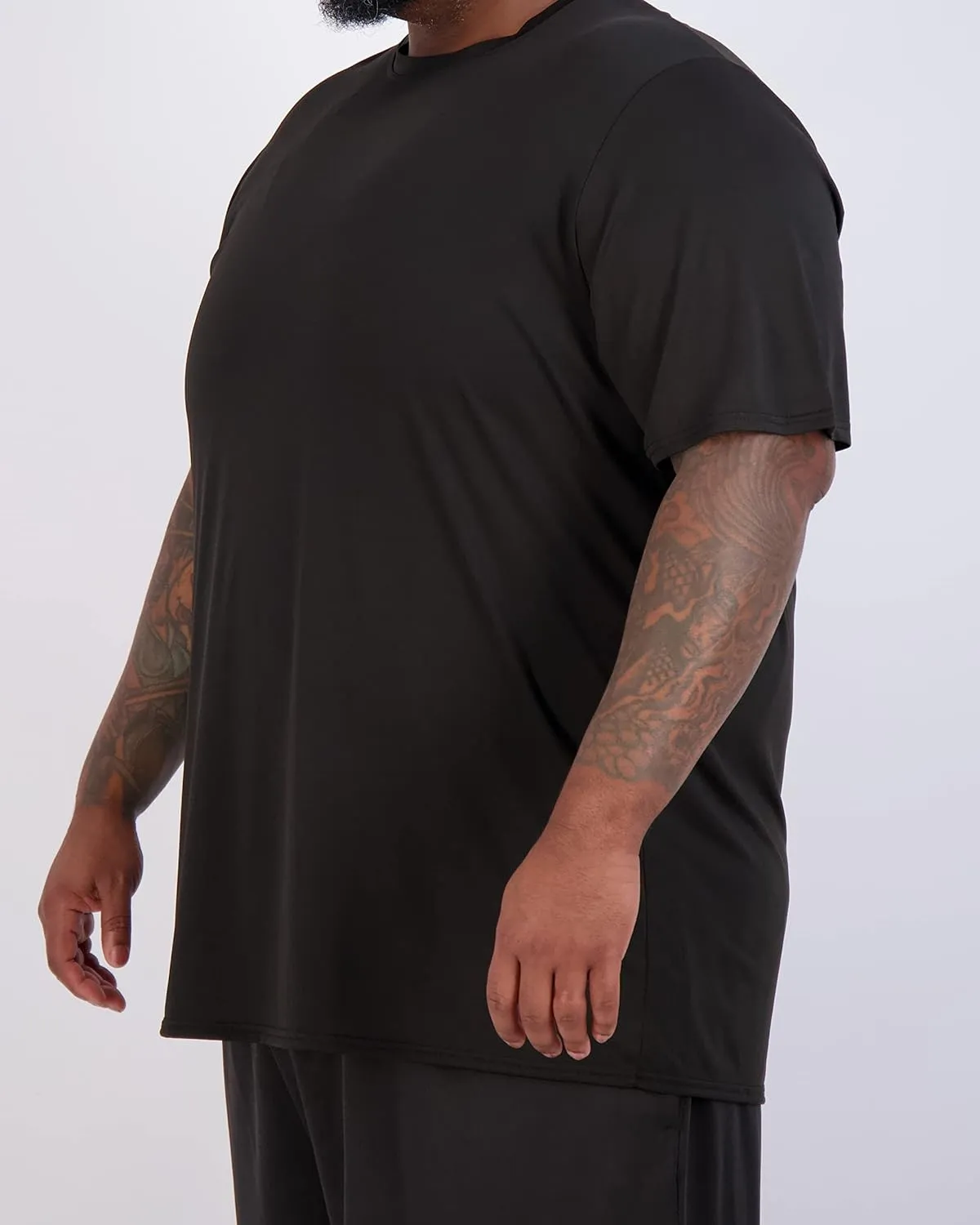 Real Essentials 3 Pack: Men’s Big & Tall Tech Stretch Long-Sleeve & Short-Sleeve Dry-Fit T-Shirt (3XT-5XT)