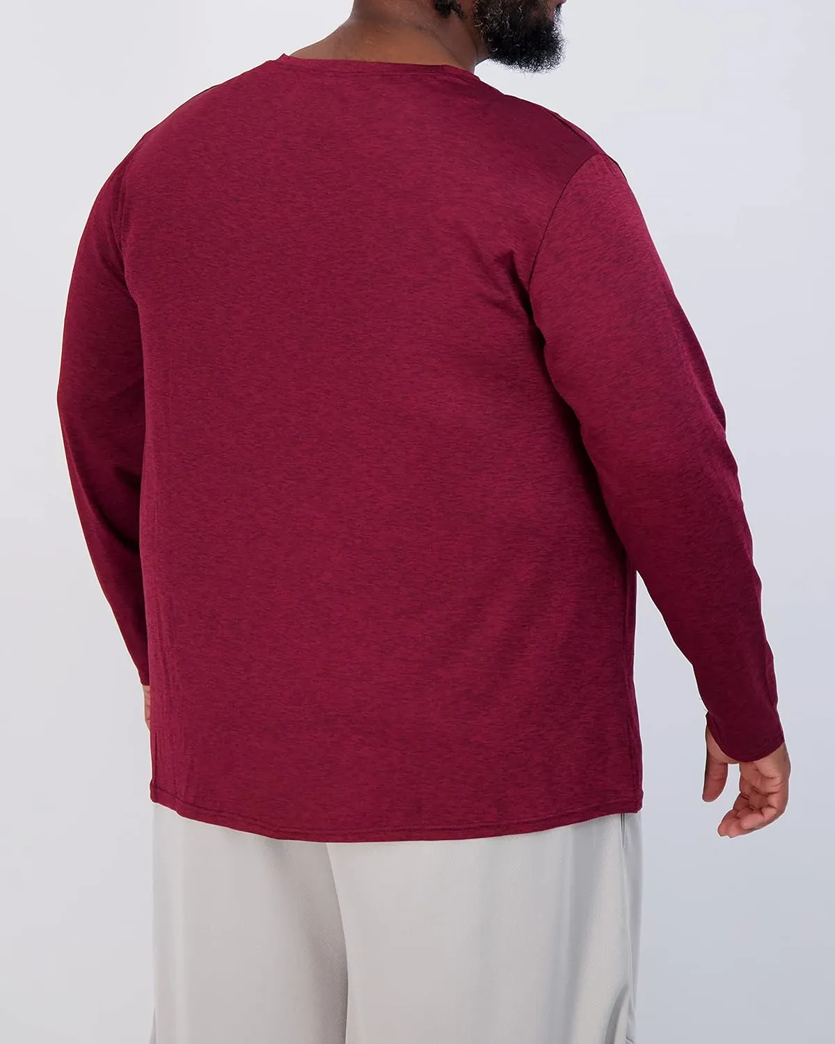 Real Essentials 3 Pack: Men’s Big & Tall Tech Stretch Long-Sleeve & Short-Sleeve Dry-Fit T-Shirt (3XT-5XT)