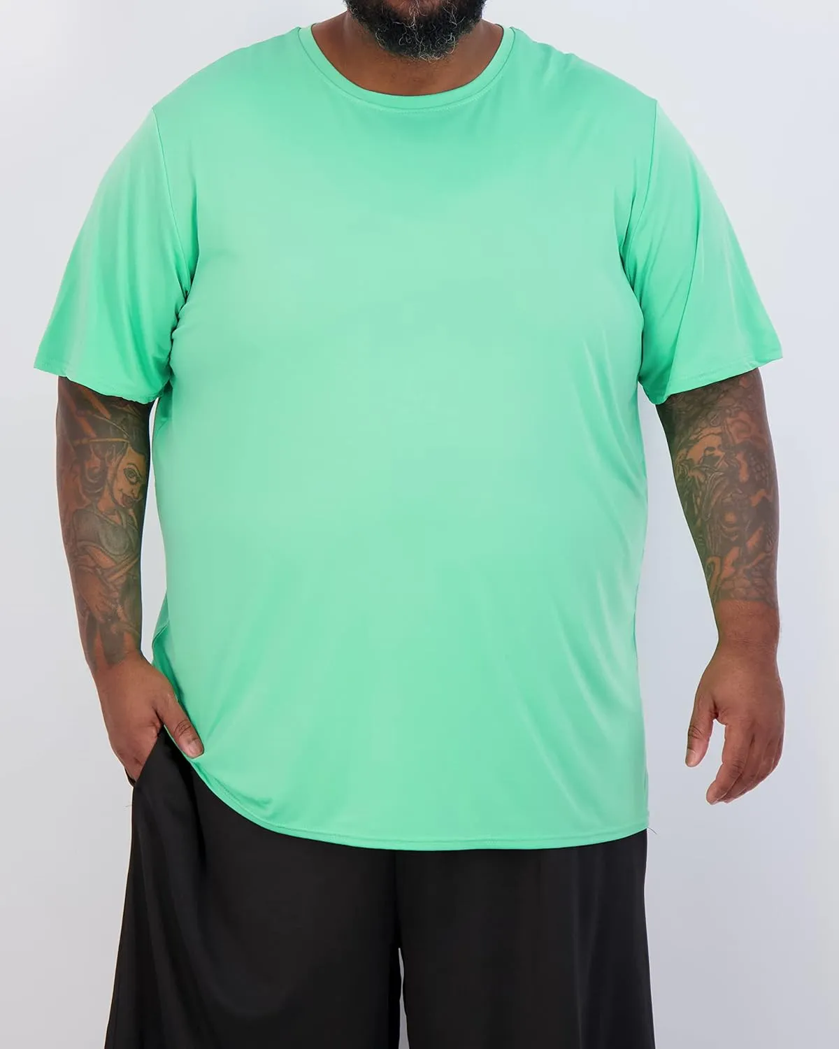 Real Essentials 3 Pack: Men’s Big & Tall Tech Stretch Long-Sleeve & Short-Sleeve Dry-Fit T-Shirt (3XT-5XT)