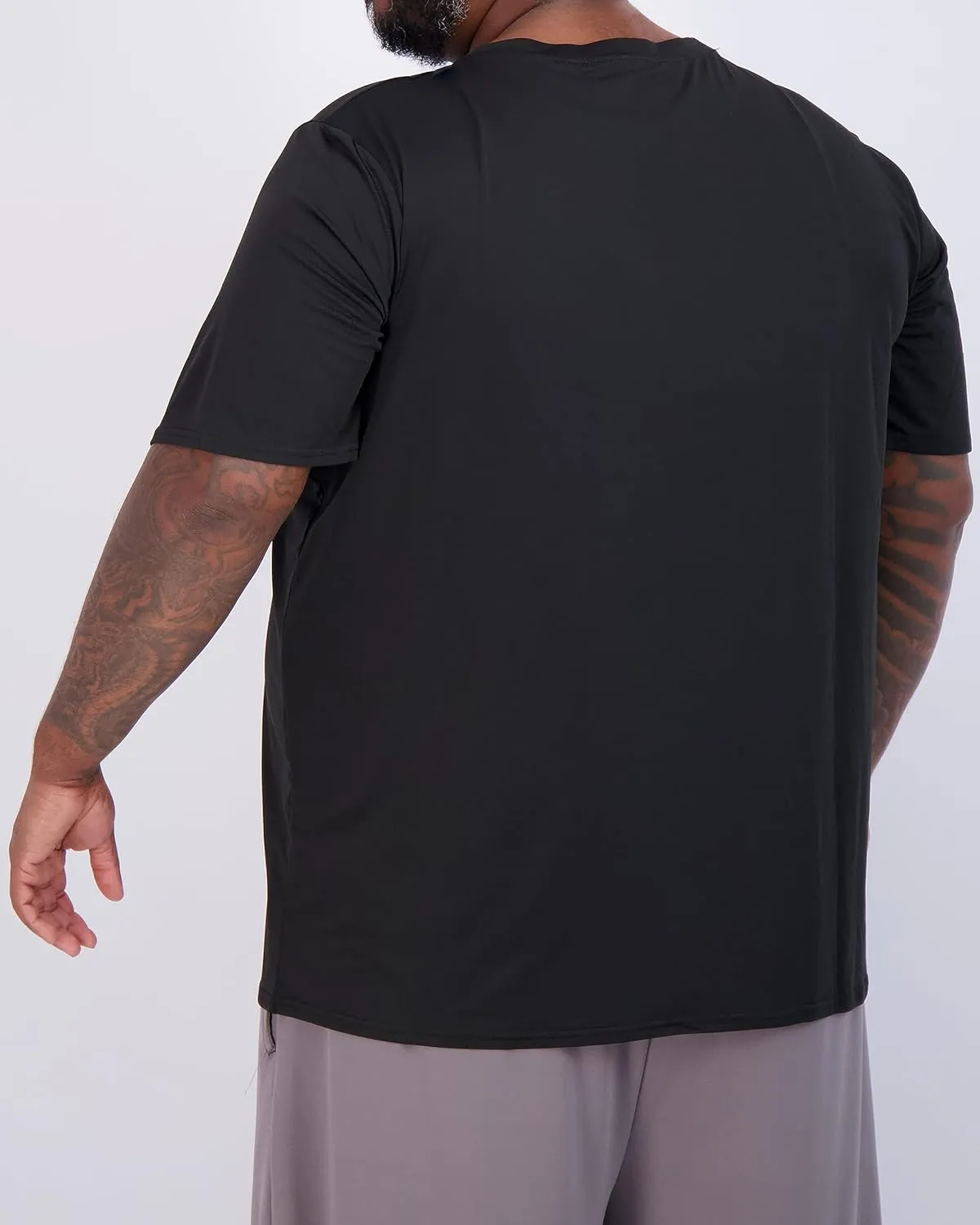 Real Essentials 3 Pack: Mens Big & Tall V-Neck Short-Sleeve Tech Stretch Dry-Fit T-Shirt (3X Tall-5X Tall)