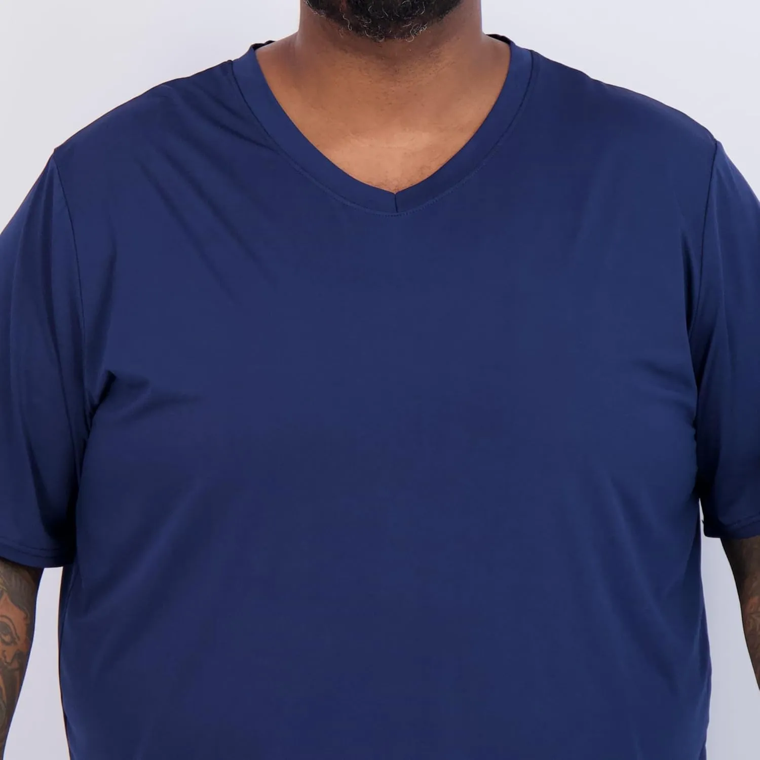 Real Essentials 3 Pack: Mens Big & Tall V-Neck Short-Sleeve Tech Stretch Dry-Fit T-Shirt (3X Tall-5X Tall)