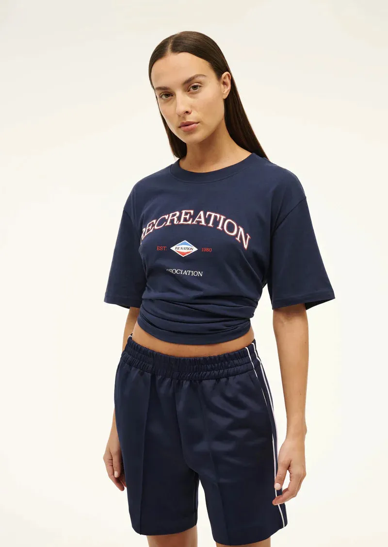 Recreation Tee In Dark Navy