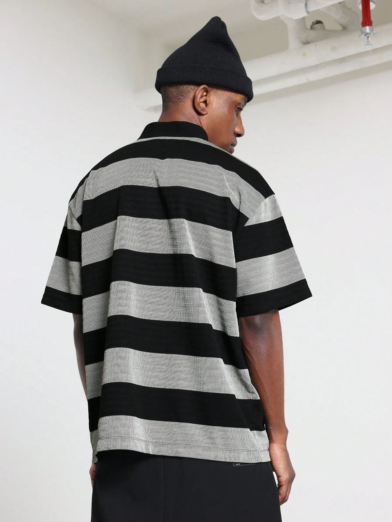 Regular Fit Texture Stripe Polo Shirt