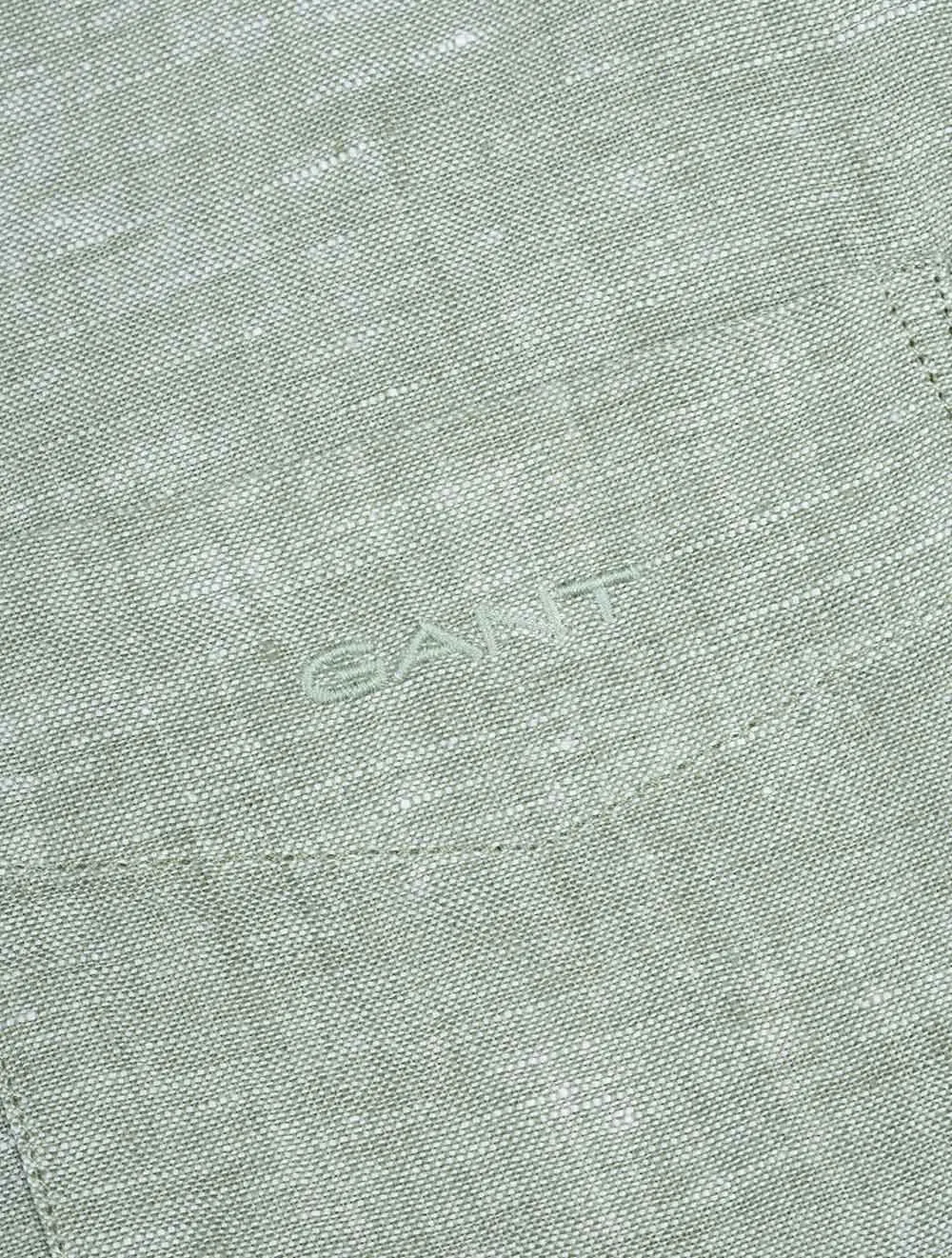 Regular Linen Short Sleeve Shirt Kalamata Green