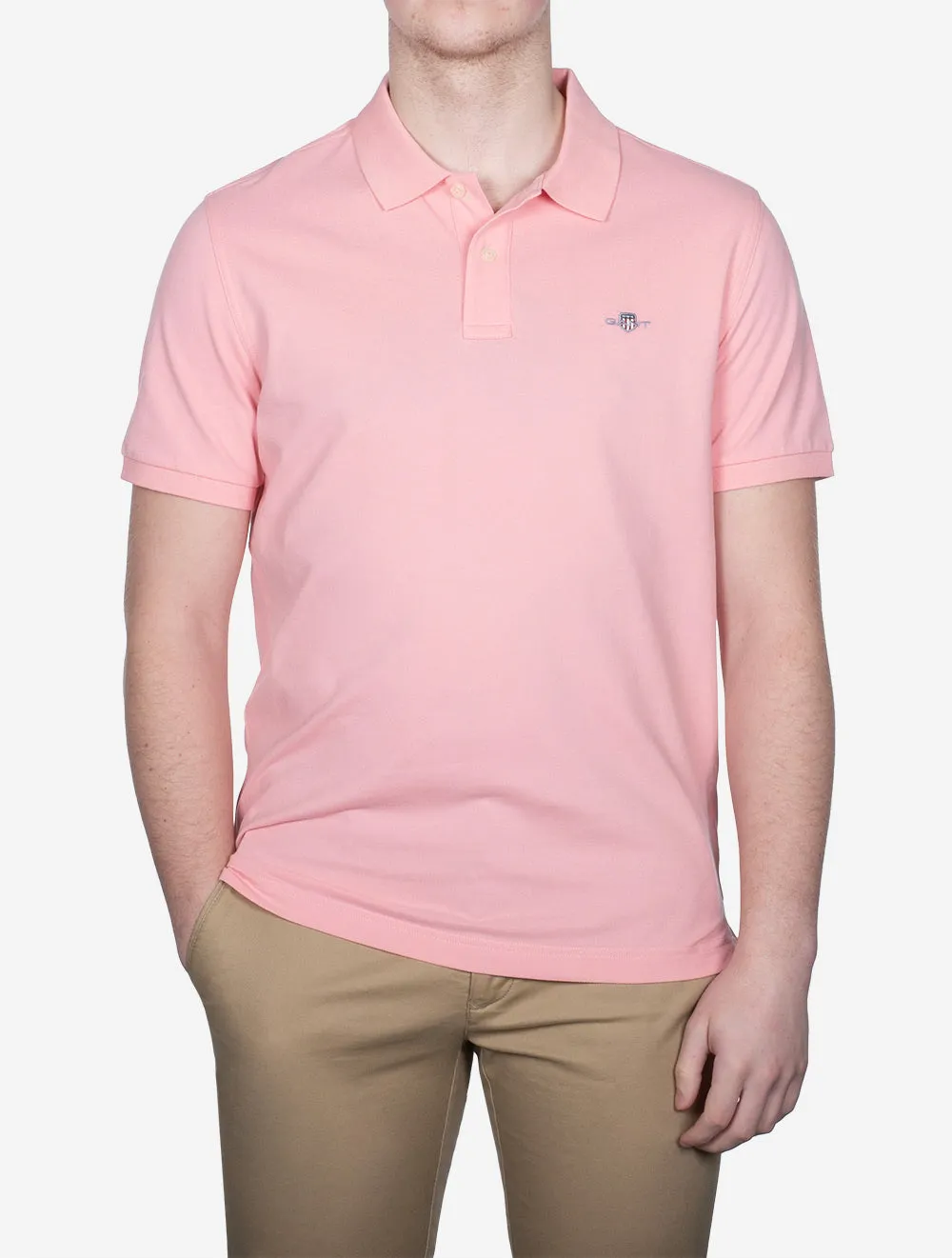 Regular Shield Short Sleeve Pique Polo Bubbelgum Pink