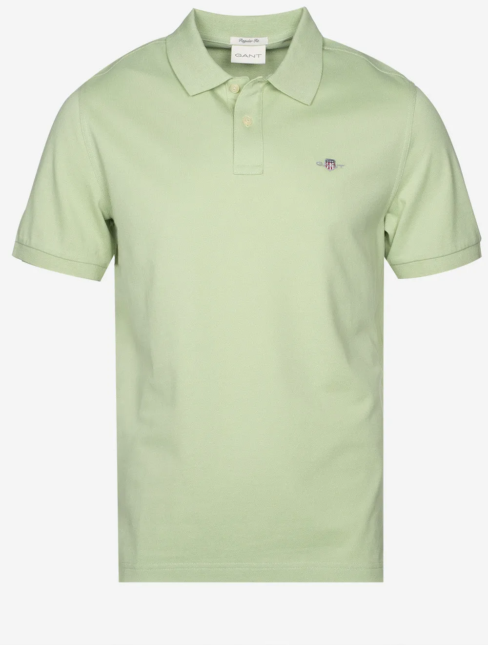 Regular Shield Short Sleeve Pique Polo Milky Matcha