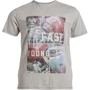Replika Pure Premium Cotton Printed Crew Neck Tee Shirt (81339) in Grey