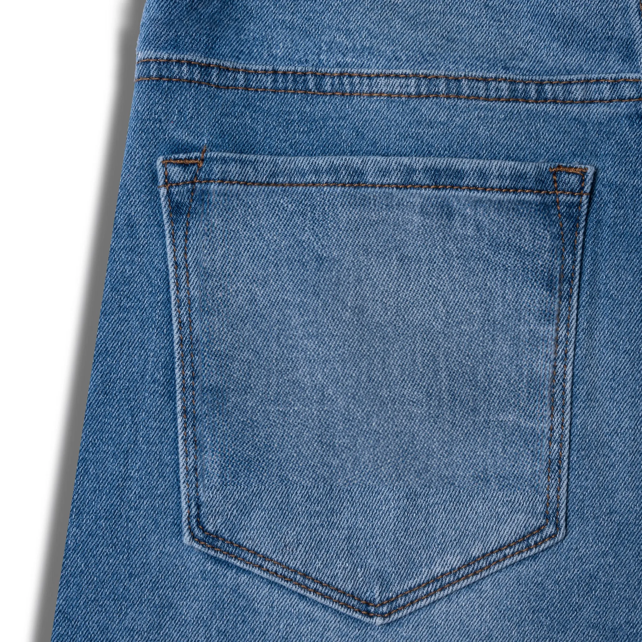 Rewind High Rise Distressed Straight Leg Jeans - Medium Wash