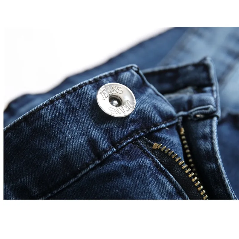 Ripped Patchwork Men's Jeans Pants Slim Stretch trousers