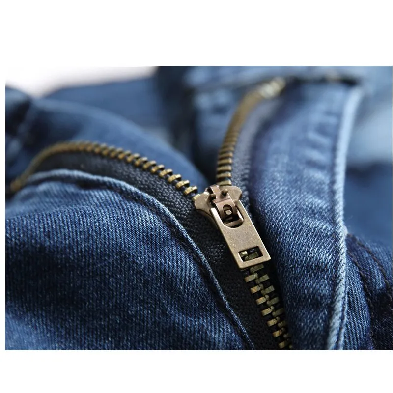 Ripped Patchwork Men's Jeans Pants Slim Stretch trousers
