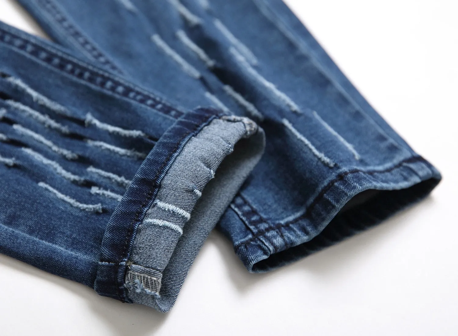 Ripped Patchwork Men's Jeans Pants Slim Stretch trousers