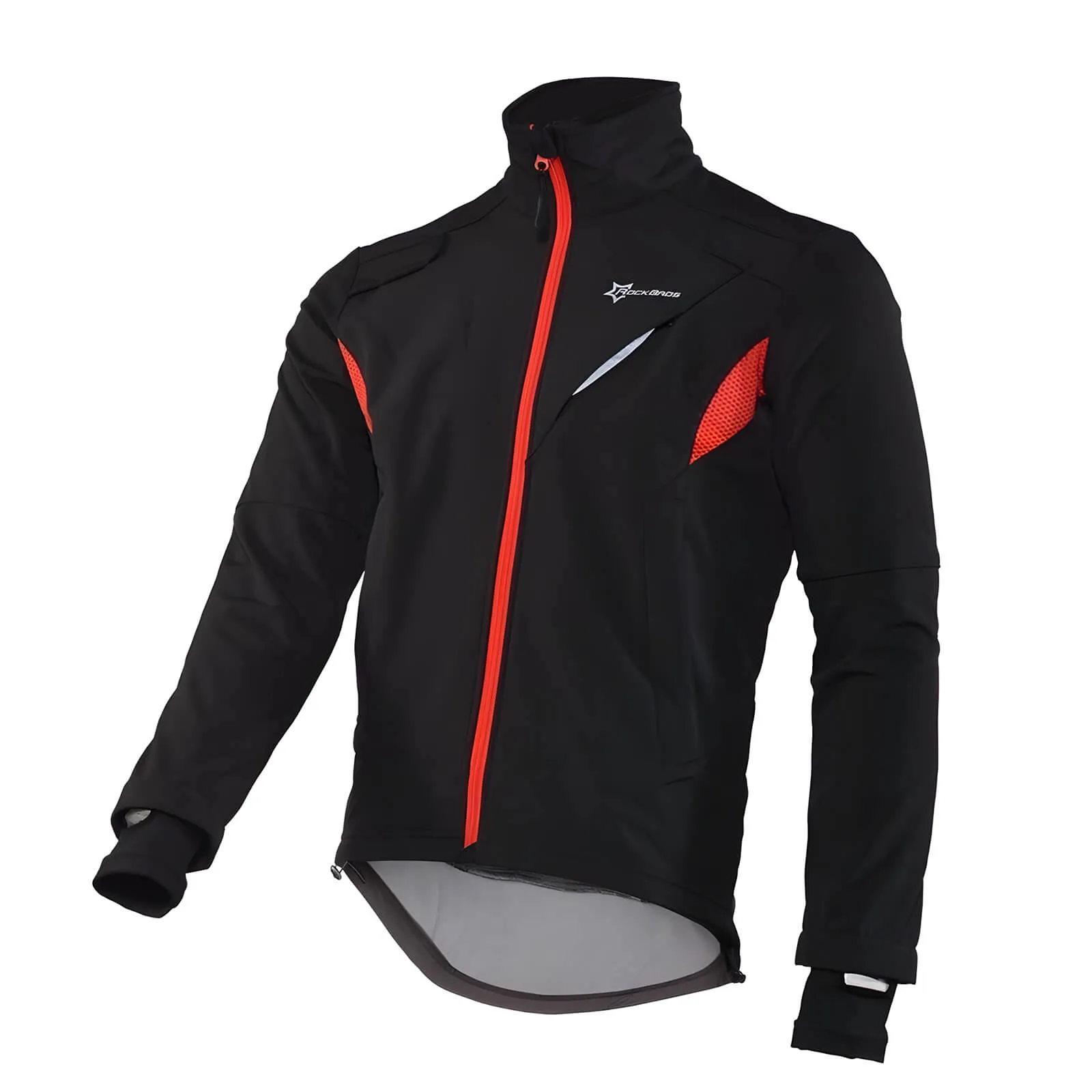 ROCKBROS Winter Cycling Jacket for Men Windproof Thermal Reflective