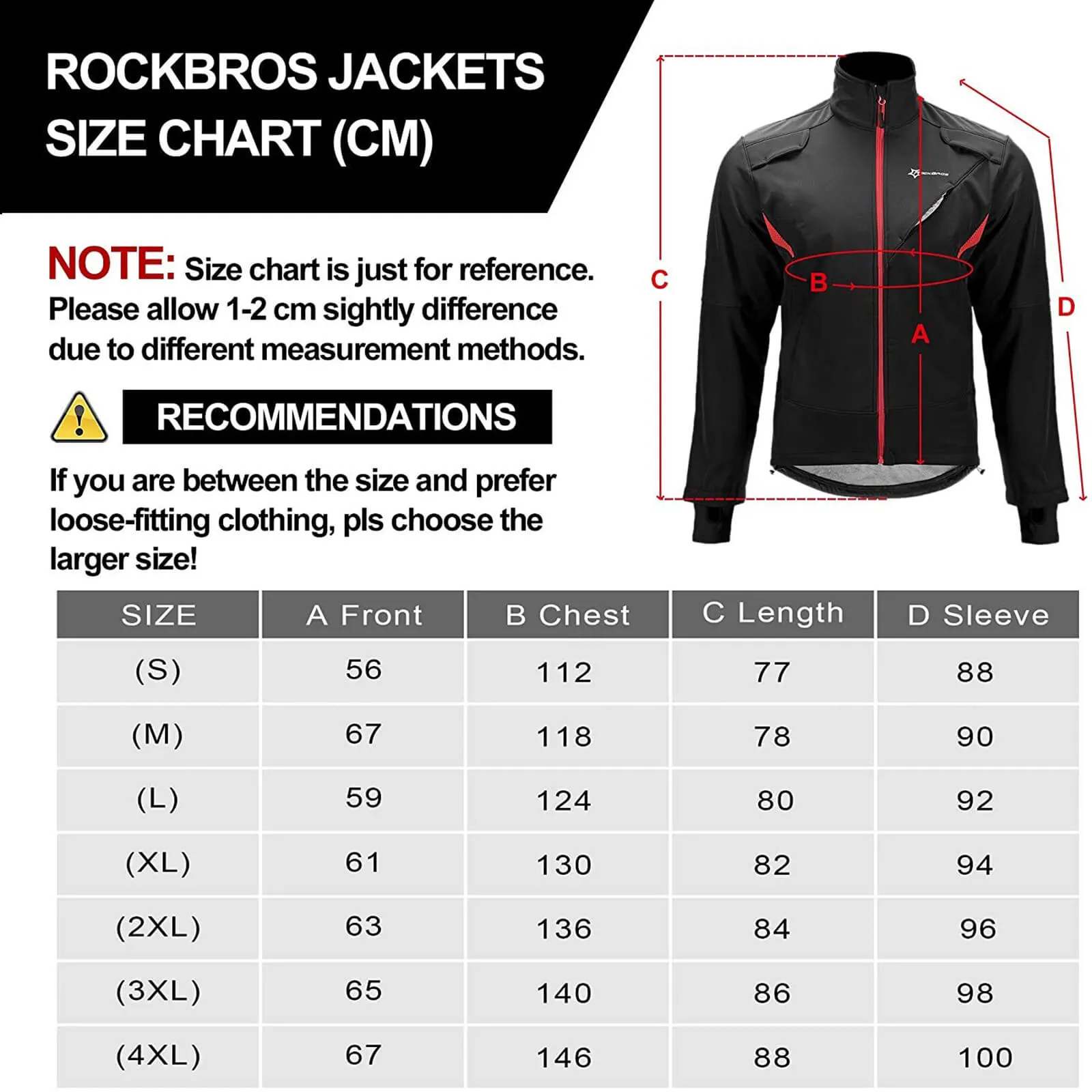 ROCKBROS Winter Cycling Jacket for Men Windproof Thermal Reflective