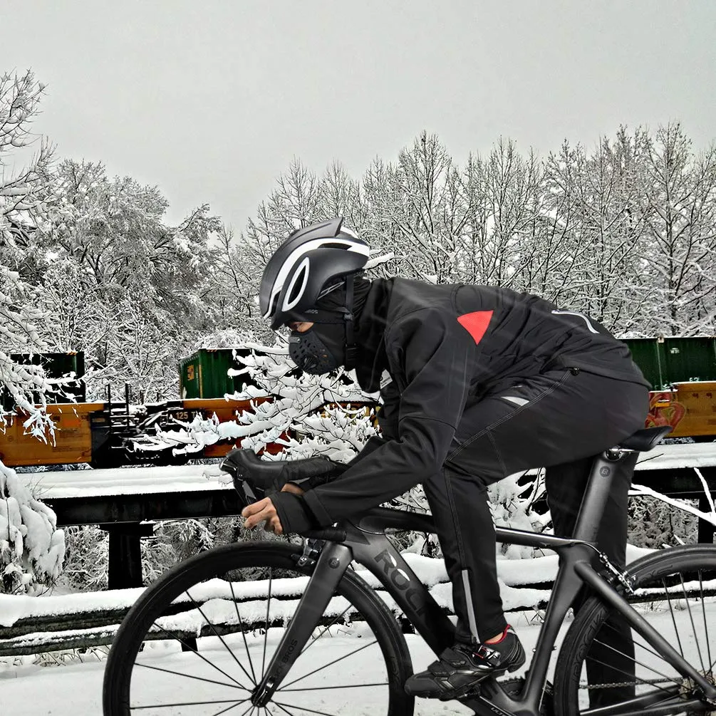 ROCKBROS Winter Cycling Jacket for Men Windproof Thermal Reflective