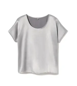 Roxxy All Satin Tee In Silver