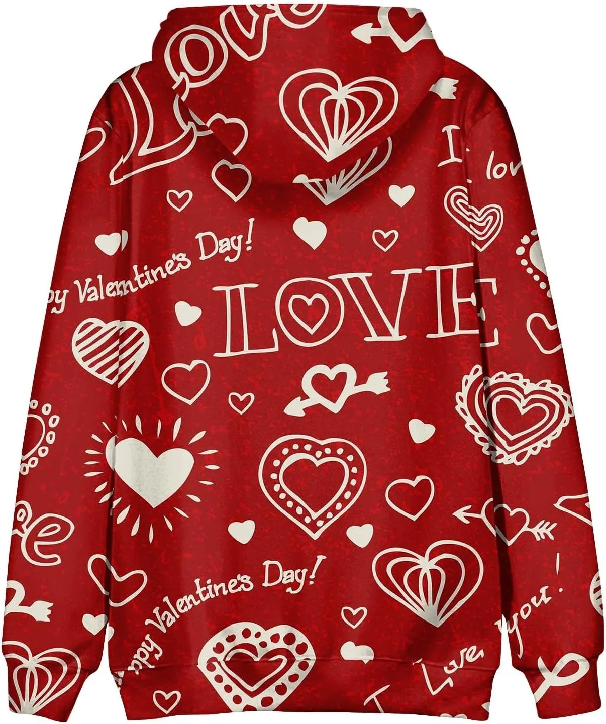 RTTUIOP Work Shirts For Men Hawaiian Long Sleeve Jacket Valentine's Day With Cap Cool Hoodie Heart Comfort With Pockets