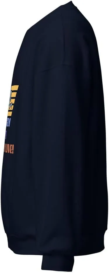 Runners Lifestyle Retro Bold Graphic Unisex Sweatshirt- Run Recover Repeat Relax Colorful Graphic Pullover Long Sleeve