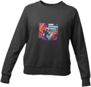 Running Fashion Graphic Sweatshirt Unisex - Run Without Limits Graphic Sweater for Men, Night Runner Workout Sweatshirt