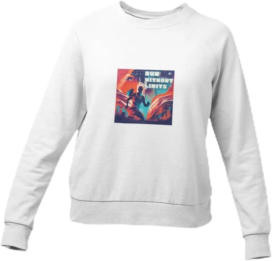 Running Fashion Graphic Sweatshirt Unisex - Run Without Limits Graphic Sweater for Men, Night Runner Workout Sweatshirt
