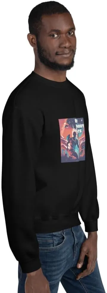Running Fashion Graphic Sweatshirt Unisex - Run Without Limits Graphic Sweater for Men, Night Runner Workout Sweatshirt