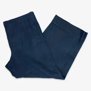 S Max Mara Women's Navy Linen Wide-leg Trousers