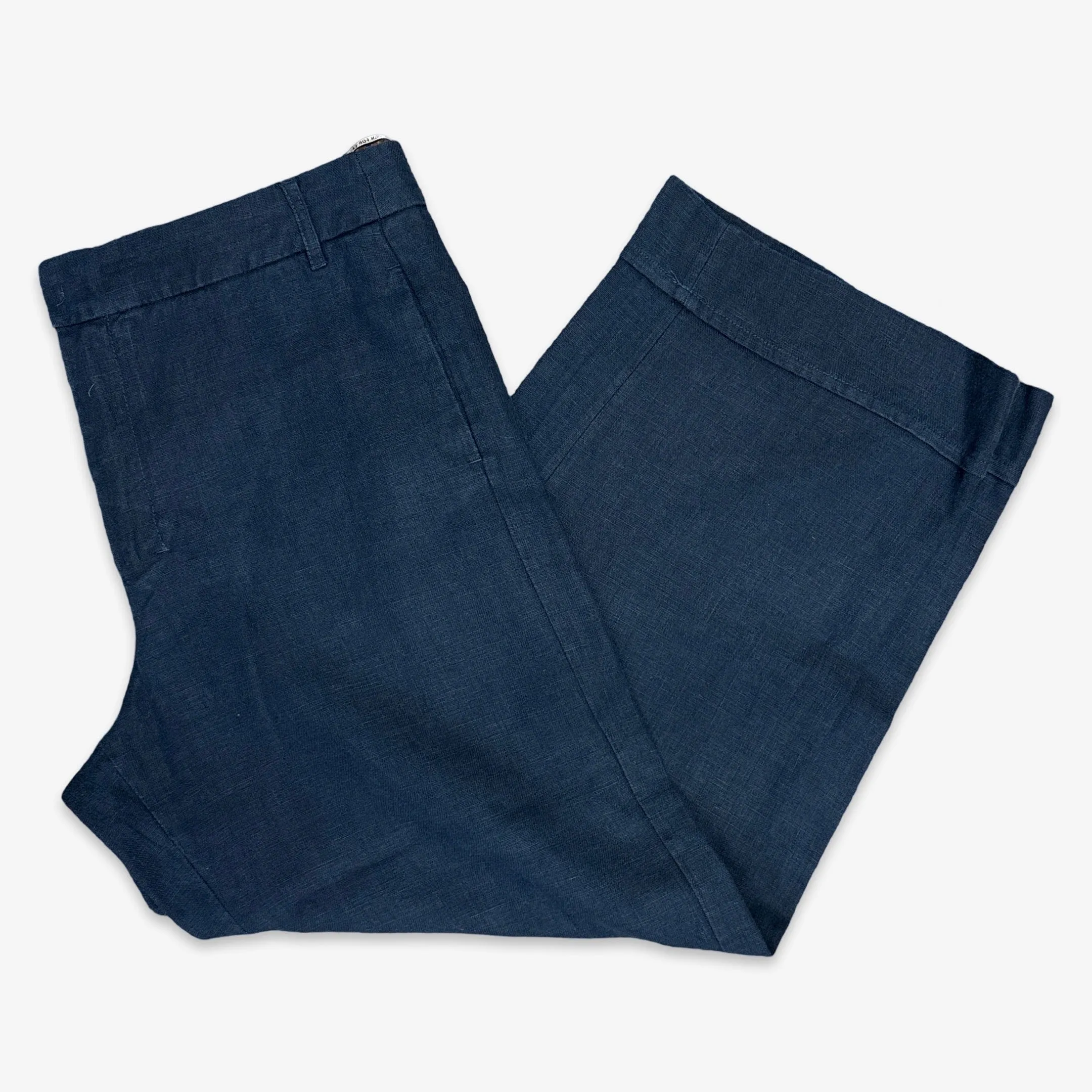 S Max Mara Women's Navy Linen Wide-leg Trousers