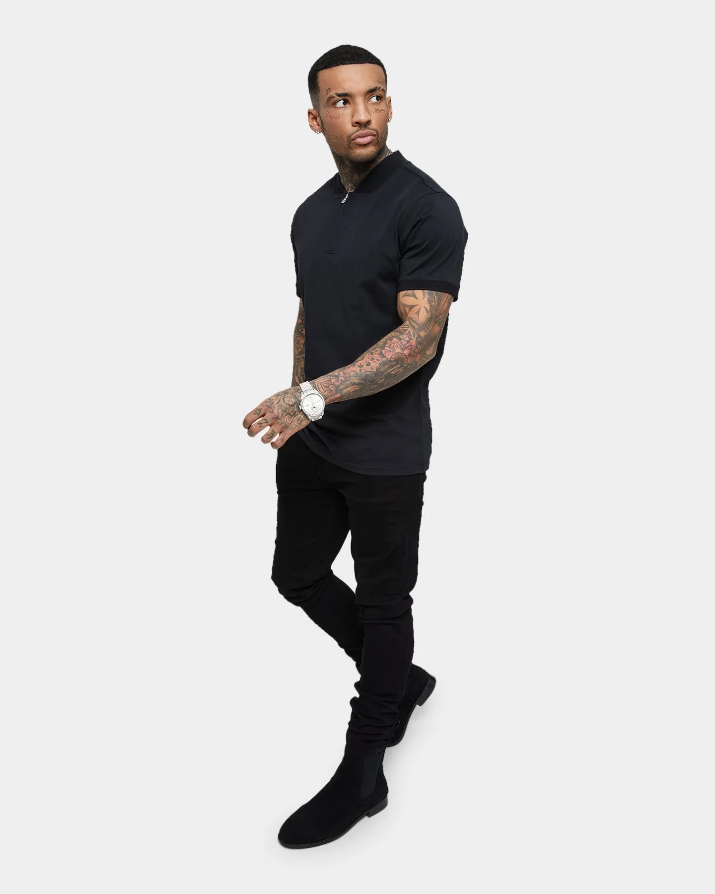 Saint Morta Loom Polo Shirt Black/Black