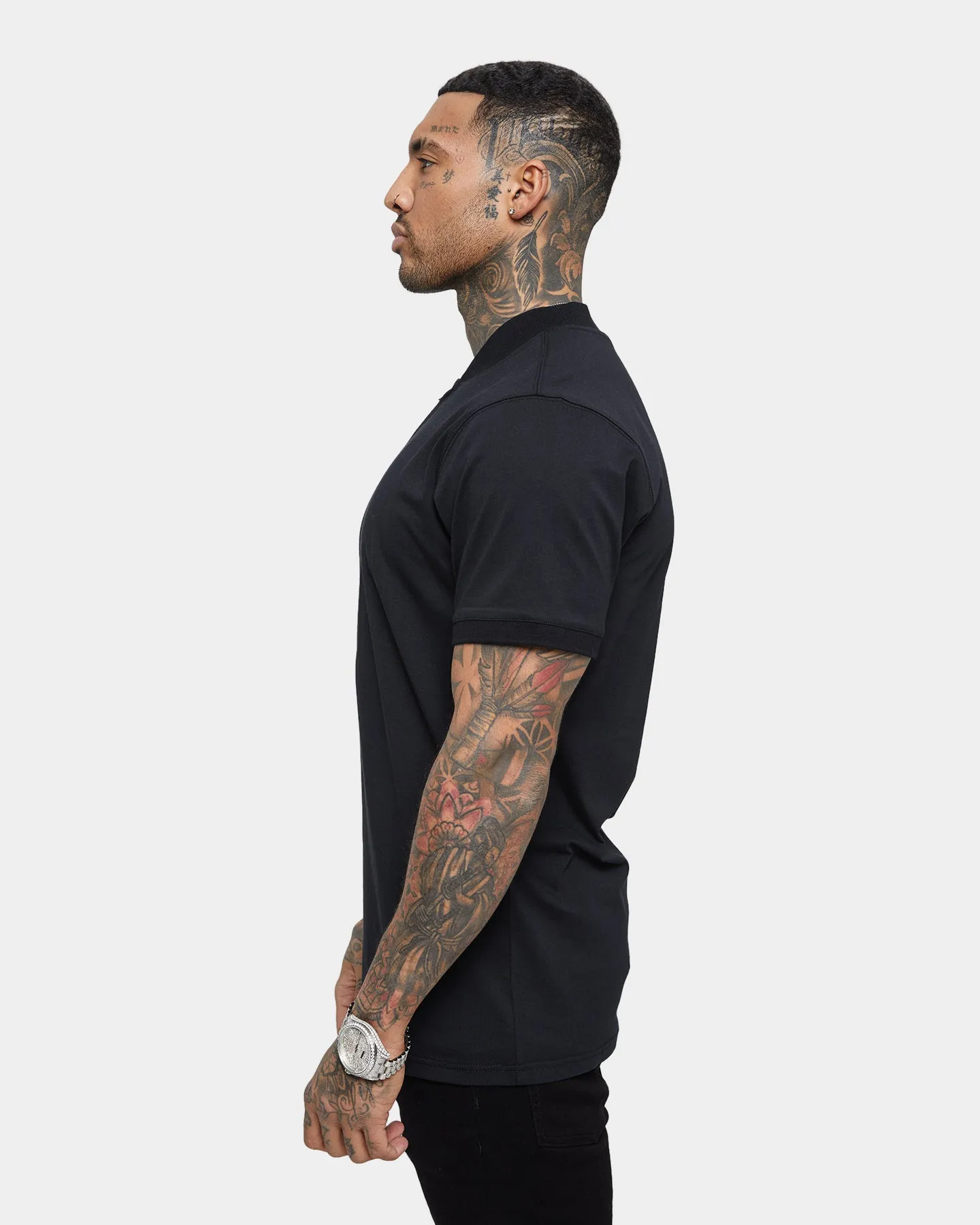 Saint Morta Loom Polo Shirt Black/Black