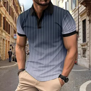 Samuel – Summer Striped Print Polo Shirt for Men