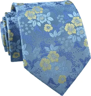 Secdtie Men's Silk Tie Cravat Jacquard Luxury Floral Pattern Wedding Necktie