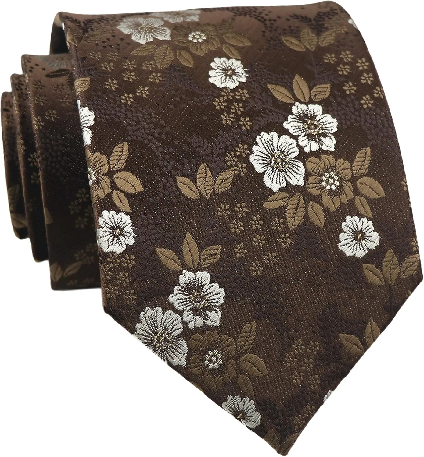 Secdtie Men's Silk Tie Cravat Jacquard Luxury Floral Pattern Wedding Necktie