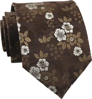 Secdtie Men's Silk Tie Cravat Jacquard Luxury Floral Pattern Wedding Necktie