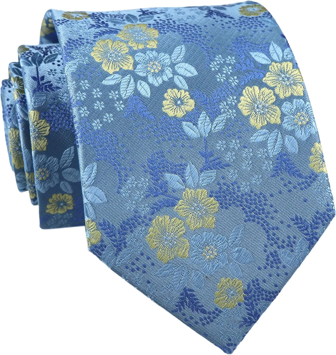 Secdtie Men's Silk Tie Cravat Jacquard Luxury Floral Pattern Wedding Necktie