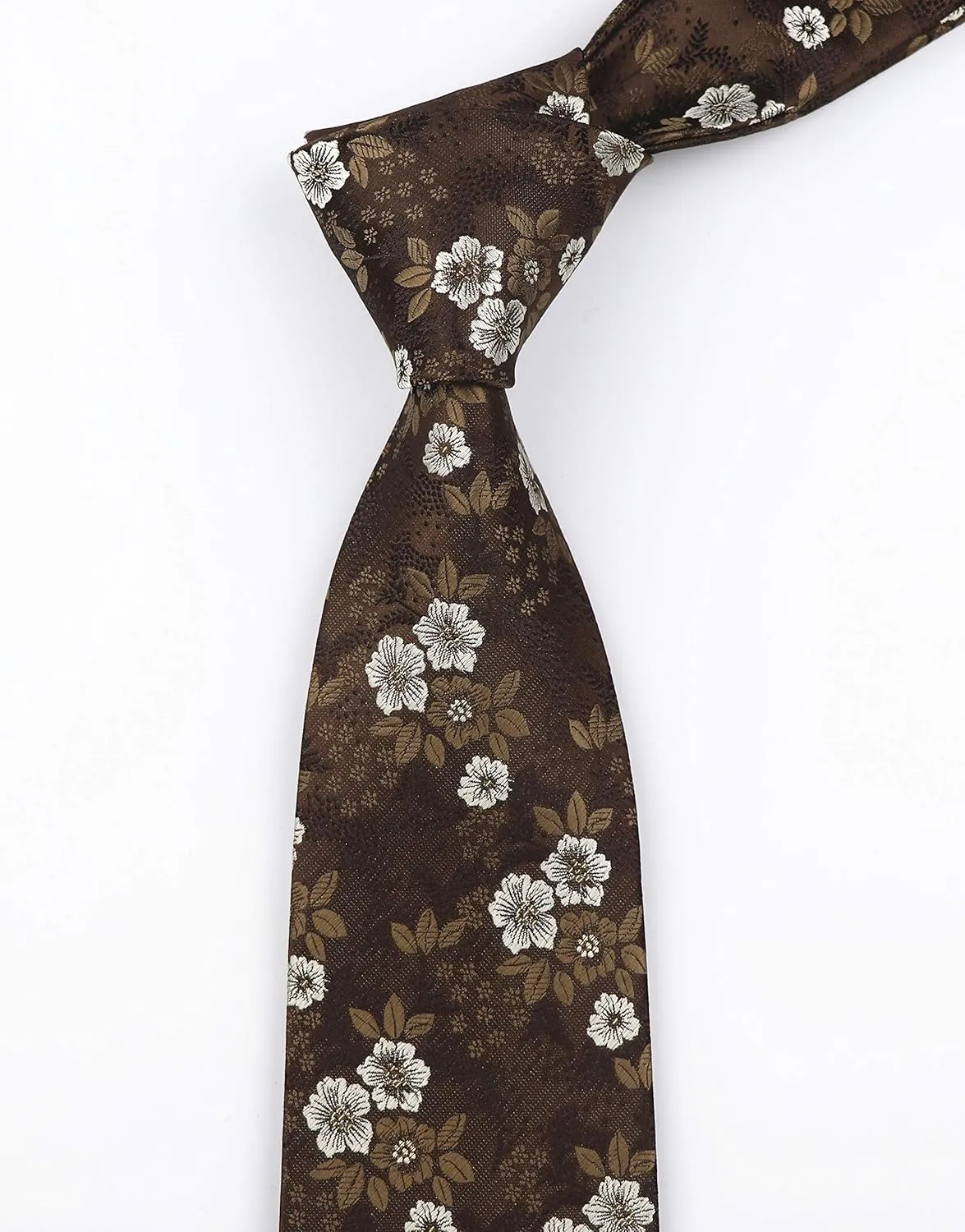 Secdtie Men's Silk Tie Cravat Jacquard Luxury Floral Pattern Wedding Necktie