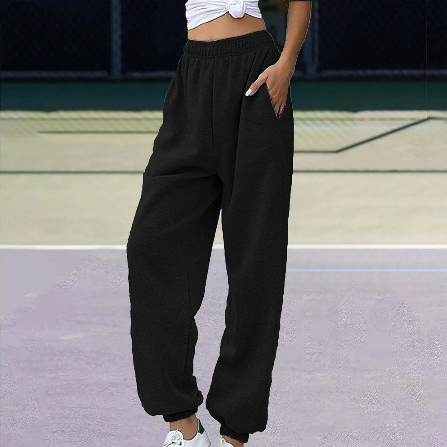 SHAOBGE Womens Casual Pants High Waist Women's Sweatpants Petite Length Pockets Pants Casual Women Casual Pants
