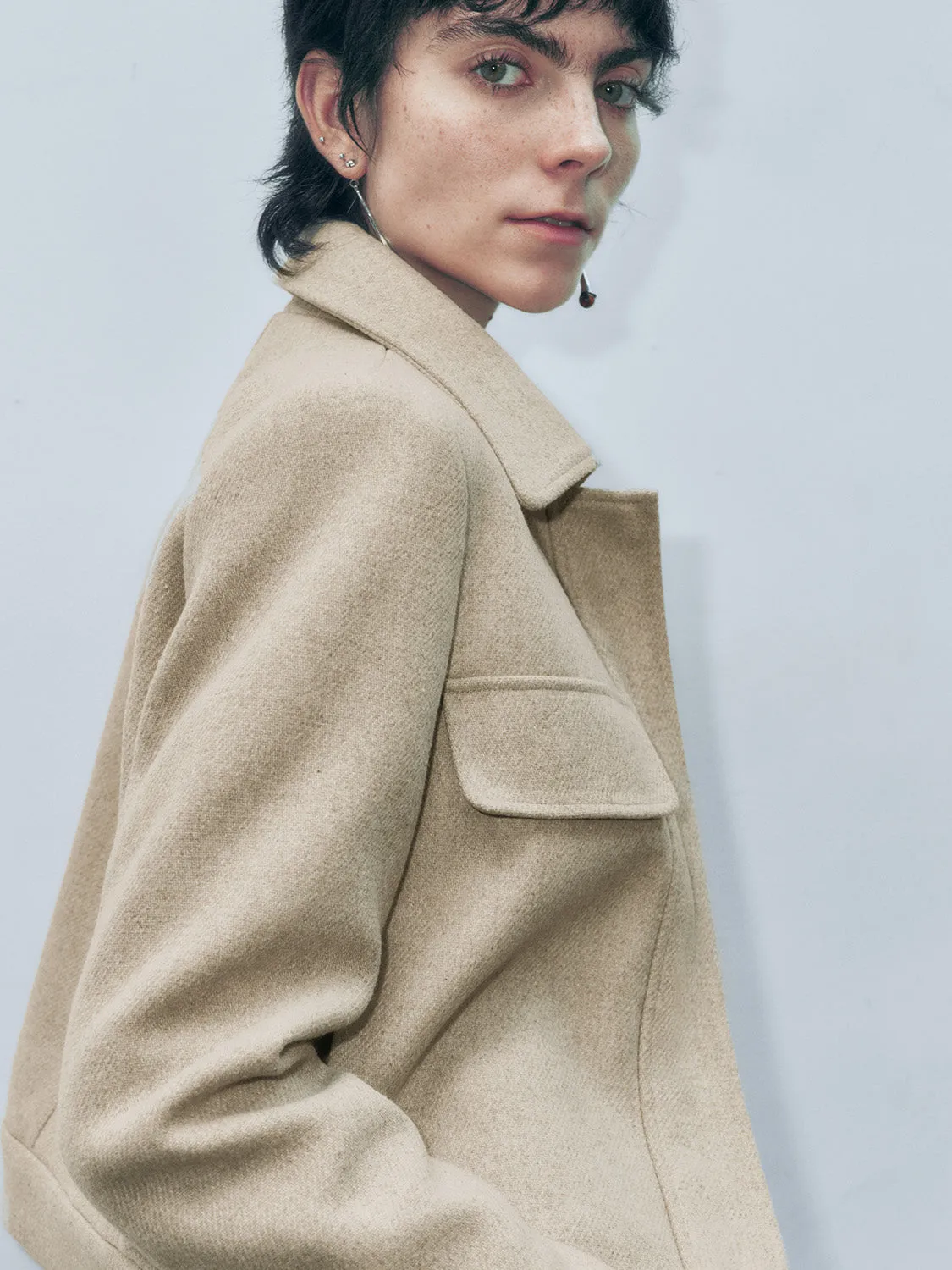 Shirt Collar Flap Pocket Jackets