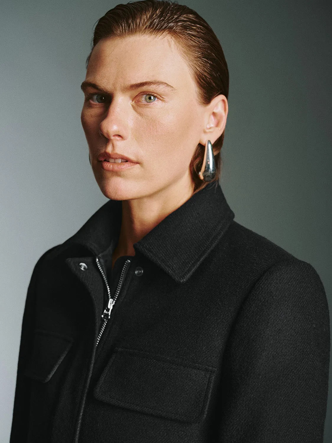 Shirt Collar Flap Pocket Jackets