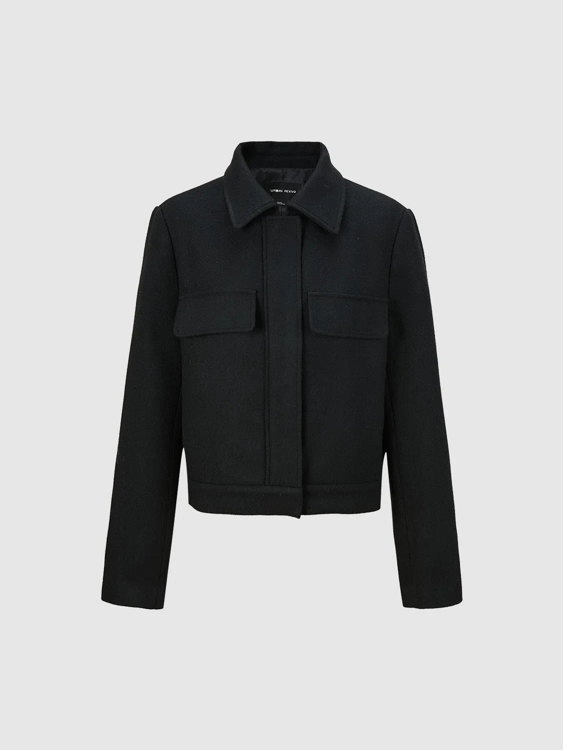 Shirt Collar Flap Pocket Jackets