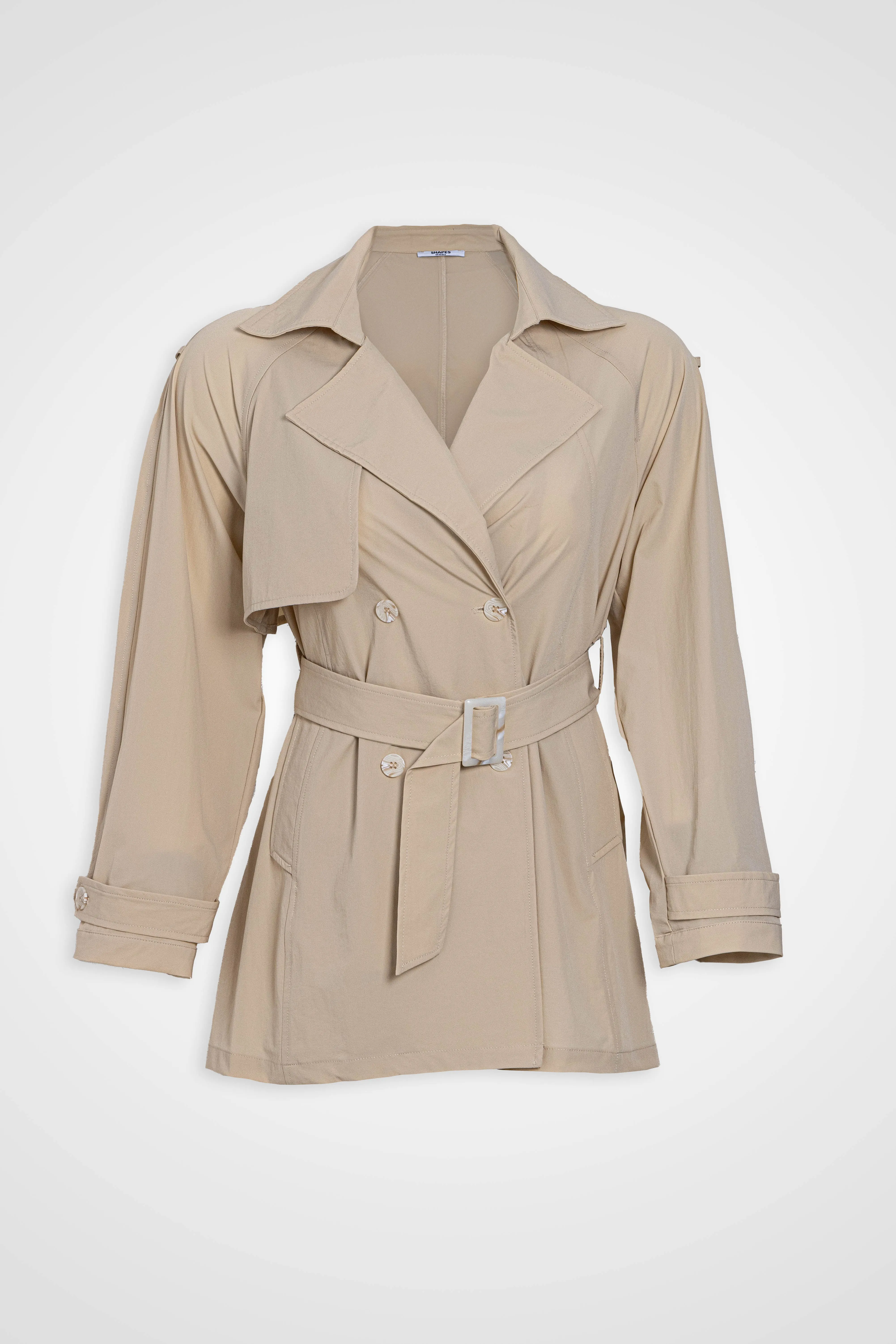 SHORT BELTED TRENCH COAT