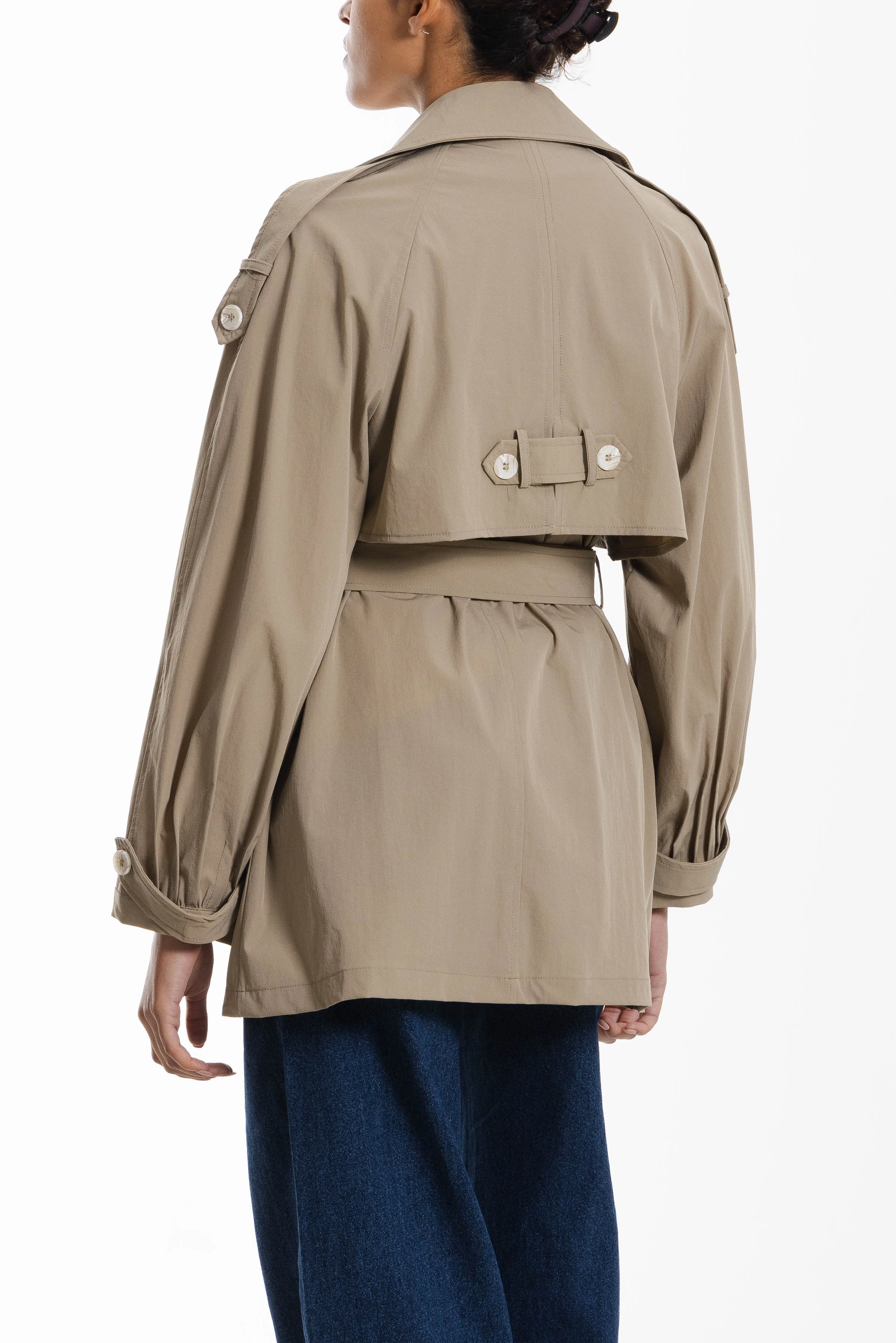 SHORT BELTED TRENCH COAT