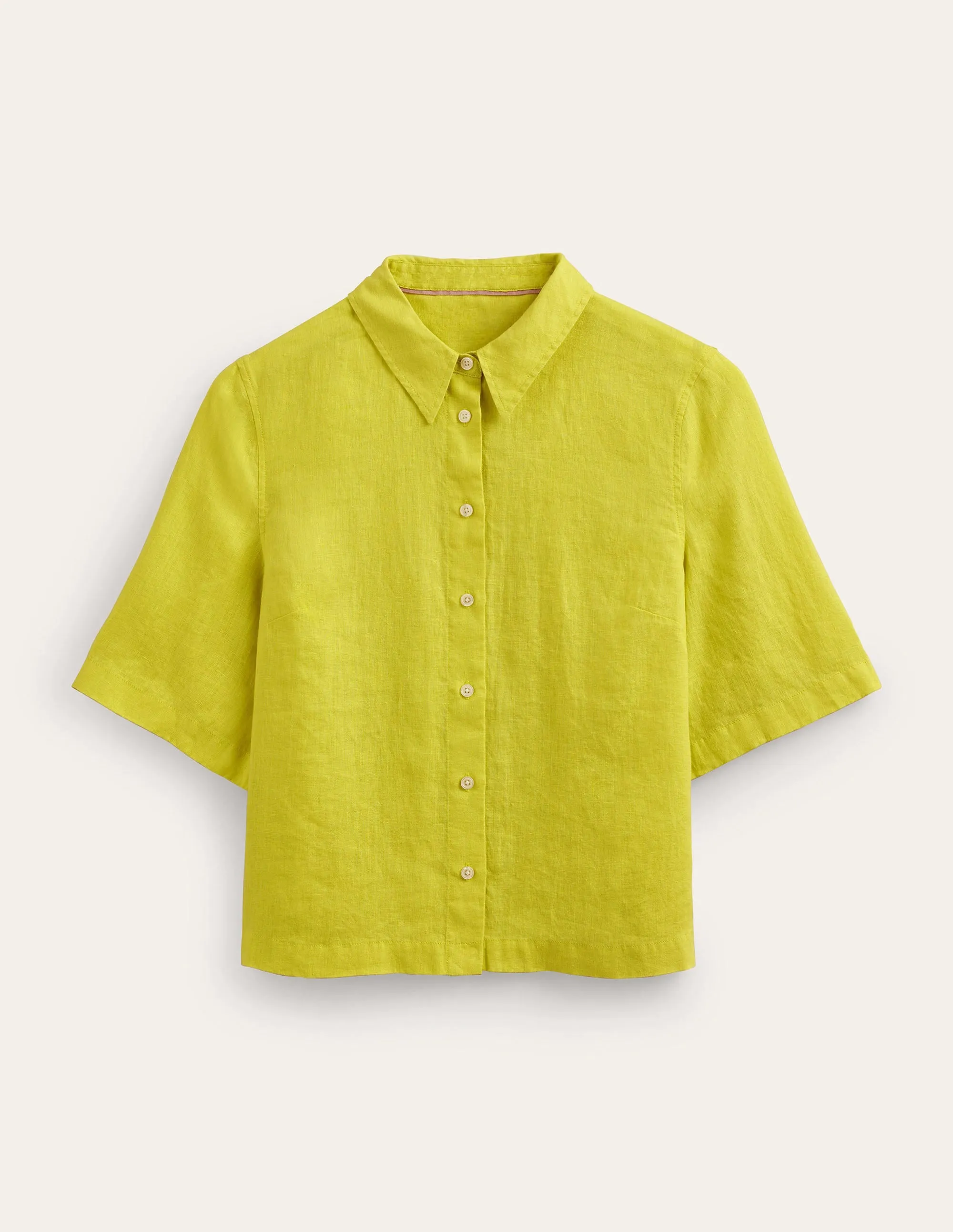 Short Sleeve Linen Shirt-Citrus